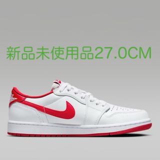 ナイキ(NIKE)のNIKEエアジョーダン 1 LOW OG ホワイト&ユニバーシティレッド27cm(スニーカー)