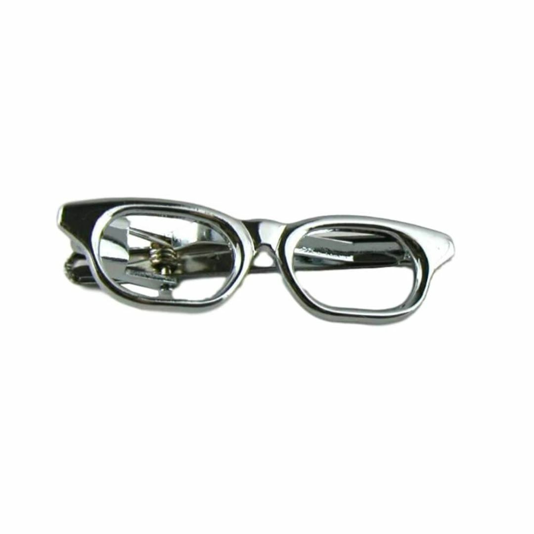 ［MG-M］ ネクタイピン ユニーク メガネ 眼鏡 シルバー C メンズのアクセサリー(その他)の商品写真