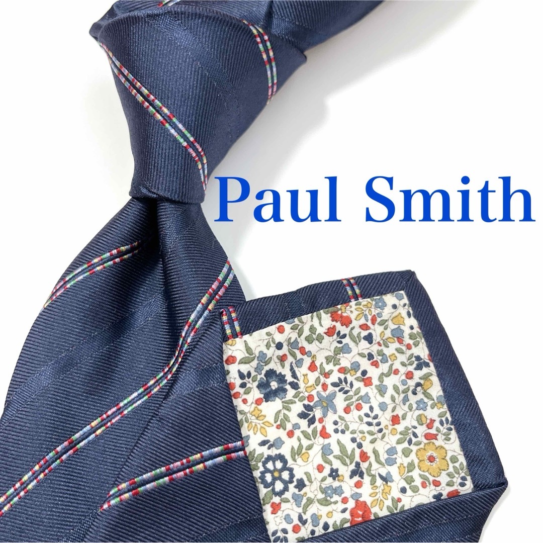 Paul Smith(ポールスミス)の美品 現行タグ ポールスミス ネクタイ ハイブランド マルチカラー ストライプ柄 メンズのファッション小物(ネクタイ)の商品写真