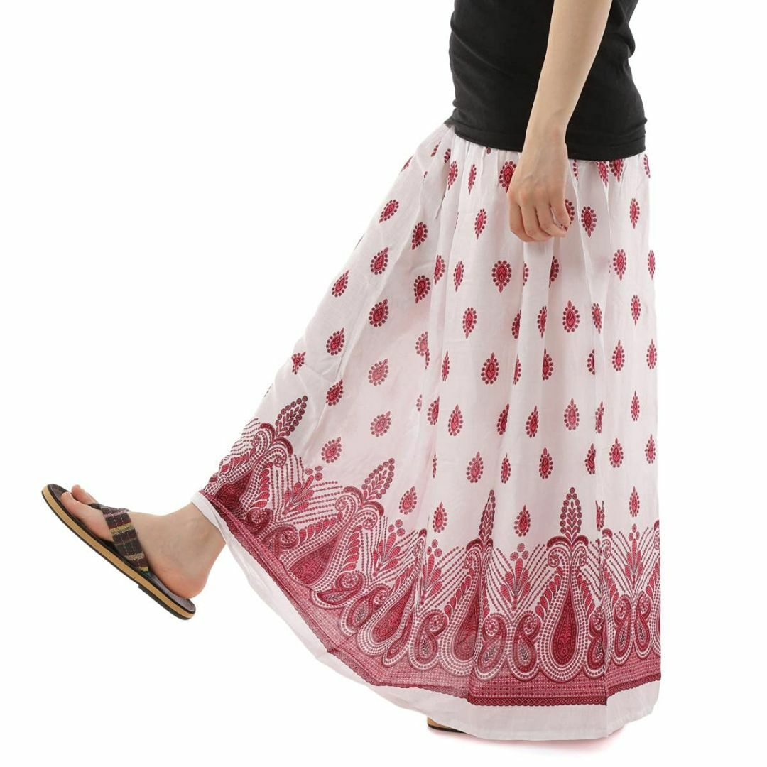 【色: レッド】[沖縄技研] [OKI（オキ）] スカート ワンピース アジアン レディースのファッション小物(その他)の商品写真