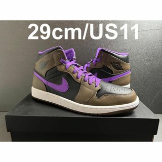 ナイキ(NIKE)の新品29cm NIKE AIR JORDAN 1 MID ブラウン パープル(スニーカー)