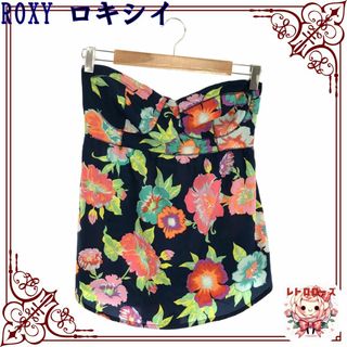 Roxy - ROXY ロキシイ トップス ベアトップ 花柄 重ね着 透け感 カジュアル