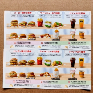 マクドナルド　株主優待券　2シート(フード/ドリンク券)