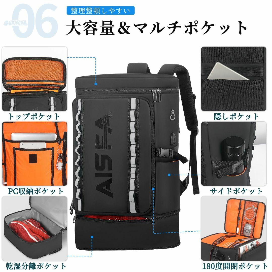 【色: ブラック】[AISFA] リュック メンズ 大容量 スポーツリュック 旅 その他のその他(その他)の商品写真