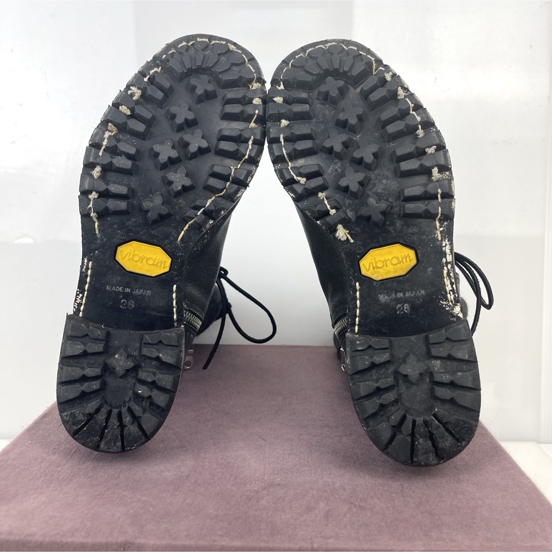 MIHARAYASUHIRO(ミハラヤスヒロ)のミハラヤスヒロ ニット レイヤード レザーブーツ 26 8 レースアップ 美品 メンズの靴/シューズ(ブーツ)の商品写真