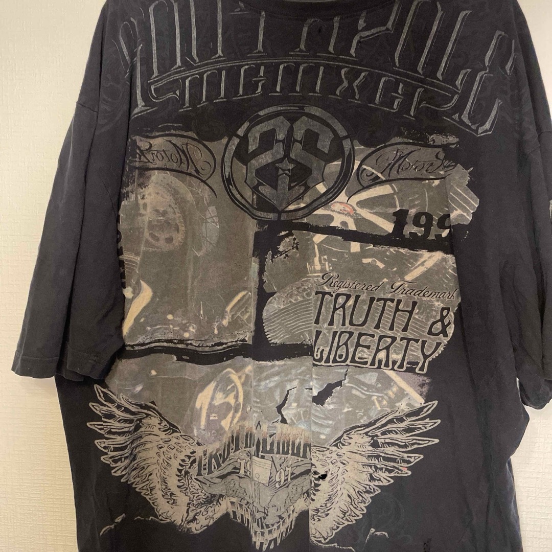 SOUTH POLE(サウスポール)の『US古着』vintage   ブラック　半袖Tシャツ　バイク　ビンテージ メンズのトップス(Tシャツ/カットソー(半袖/袖なし))の商品写真