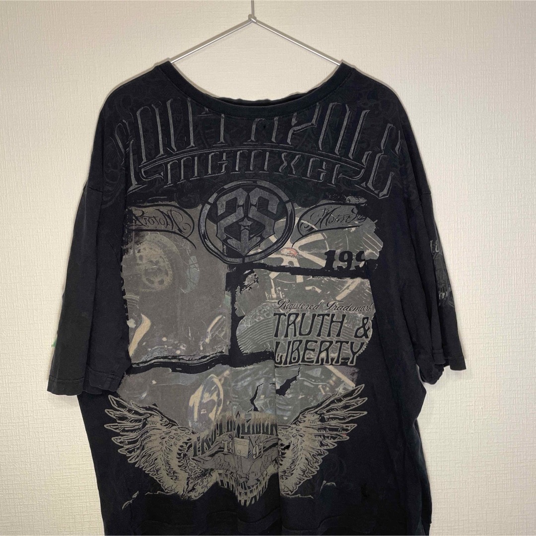 SOUTH POLE(サウスポール)の『US古着』vintage   ブラック　半袖Tシャツ　バイク　ビンテージ メンズのトップス(Tシャツ/カットソー(半袖/袖なし))の商品写真