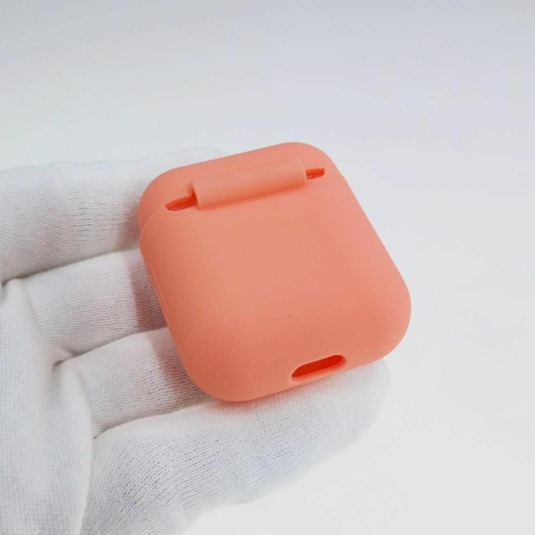 AirPods 1・2 シリコンケース コーラルオレンジ [118] スマホ/家電/カメラのスマホアクセサリー(モバイルケース/カバー)の商品写真