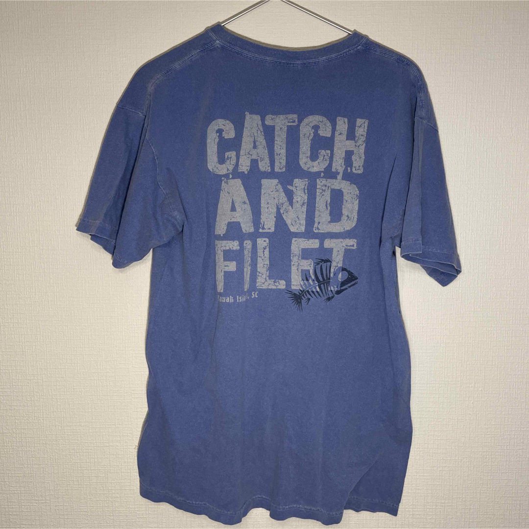 『US古着』vintage ブルー半袖Tシャツ　ダボっと　古着Tシャツ メンズのトップス(Tシャツ/カットソー(半袖/袖なし))の商品写真