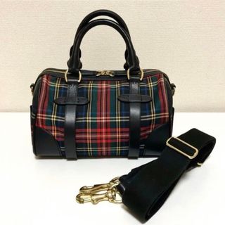 ポロラルフローレン(POLO RALPH LAUREN)の極美品 RALPH LAUREN ラルフローレン レザーチェック柄 ハンドバッグ(トートバッグ)