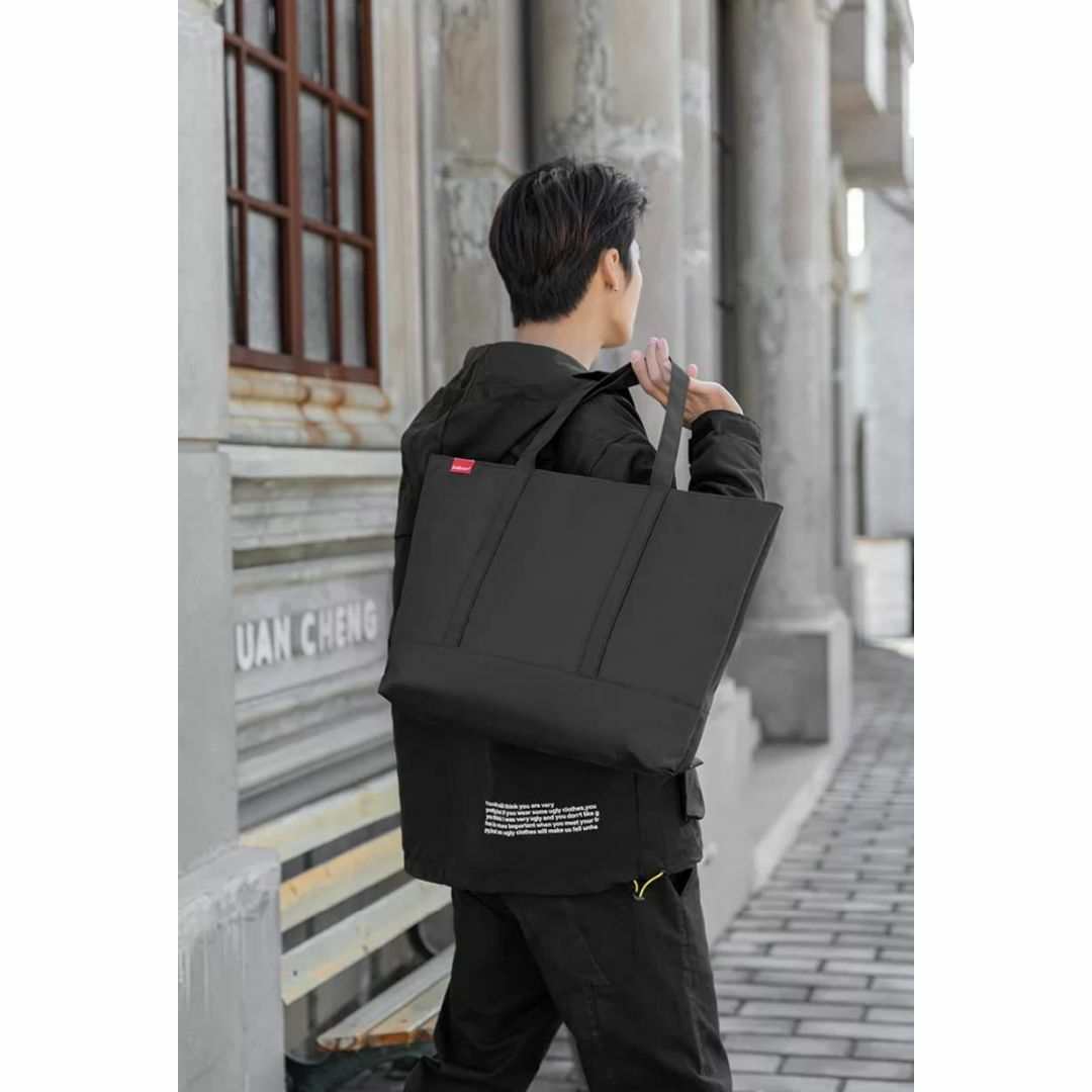 【色: ブラック】[alacorta] トートバッグ 大容量 ファスナー付き カ メンズのバッグ(その他)の商品写真