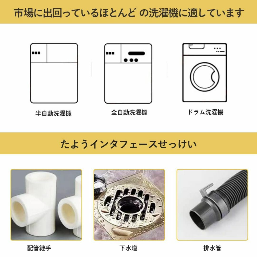 【サイズ:3m長さ】DFsucces 洗濯機用ホース 自動洗濯機排水ホース 延長 スマホ/家電/カメラの生活家電(洗濯機)の商品写真