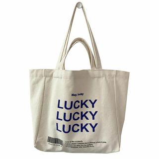 【色: Lucky】[ザボンチー] かわいいキャンバスバッグ トートバッグ 大容(その他)