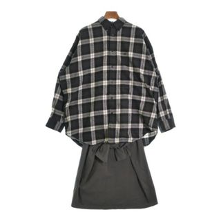 BALENCIAGA カジュアルシャツ 34(XXS位) 黒x白(チェック) 【古着】【中古】