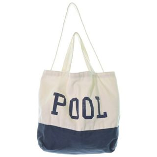 THE POOL ザ　プール トートバッグ - 白x紺 【古着】【中古】(トートバッグ)