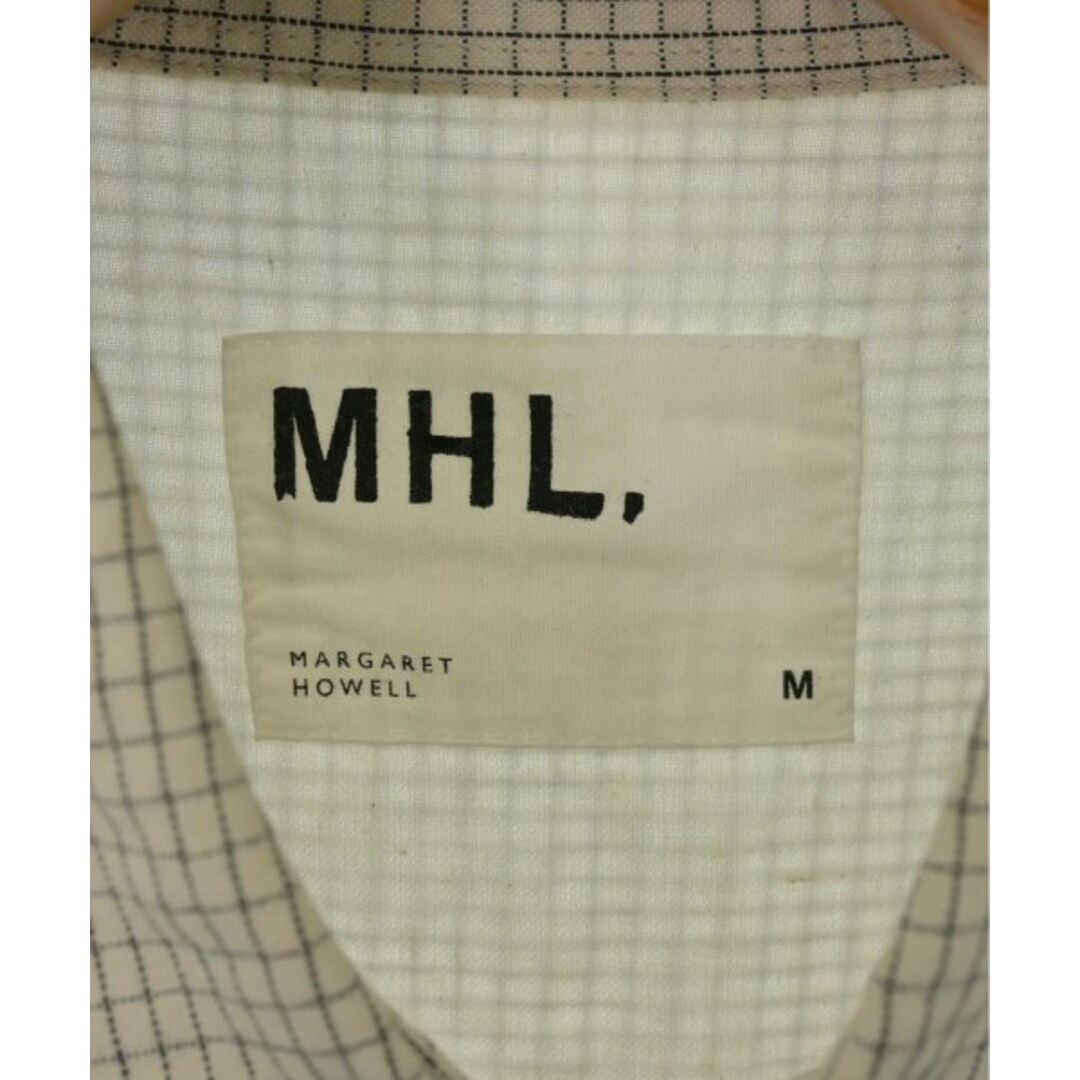 MHL.(エムエイチエル)のMHL. エムエイチエル カジュアルシャツ M 白x黒(ギンガムチェック) 【古着】【中古】 メンズのトップス(シャツ)の商品写真