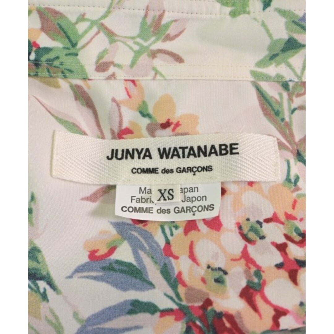 JUNYA WATANABE(ジュンヤワタナベ)のJUNYA WATANABE シャツワンピース XS 白xピンクx緑等(花柄) 【古着】【中古】 レディースのワンピース(その他)の商品写真