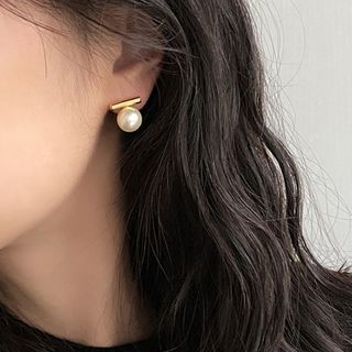 【残りわずか】 ゴールド ピアス パールピアス 北欧 お洒落 アクセサリー 上品(ピアス)