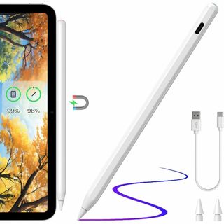 【色:ワイヤレスホワイト】【2023新登場 ワイヤレス充電】タッチペンipad (タブレット)