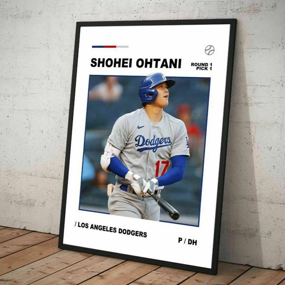 MLB ドジャース 大谷翔平 ポスター フレームなし 297×420mm -6 スポーツ/アウトドアの野球(記念品/関連グッズ)の商品写真