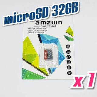 マイクロSDカード 32GB 1枚 class10  AMZ RED-GRAY