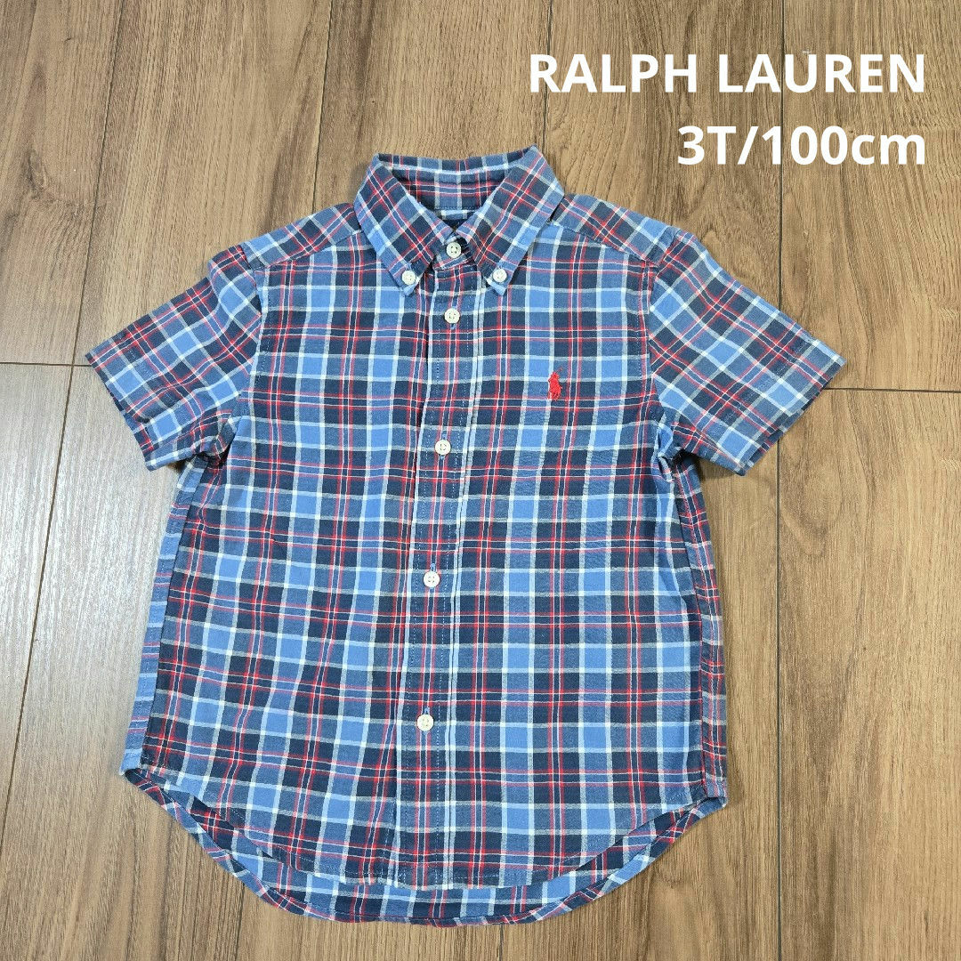 Ralph Lauren(ラルフローレン)の【RALPH LAUREN】半袖 チェック柄シャツ トップス キッズ/ベビー/マタニティのキッズ服男の子用(90cm~)(ブラウス)の商品写真