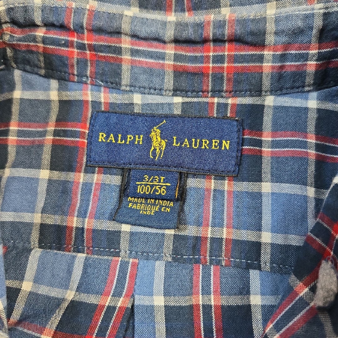 Ralph Lauren(ラルフローレン)の【RALPH LAUREN】半袖 チェック柄シャツ トップス キッズ/ベビー/マタニティのキッズ服男の子用(90cm~)(ブラウス)の商品写真