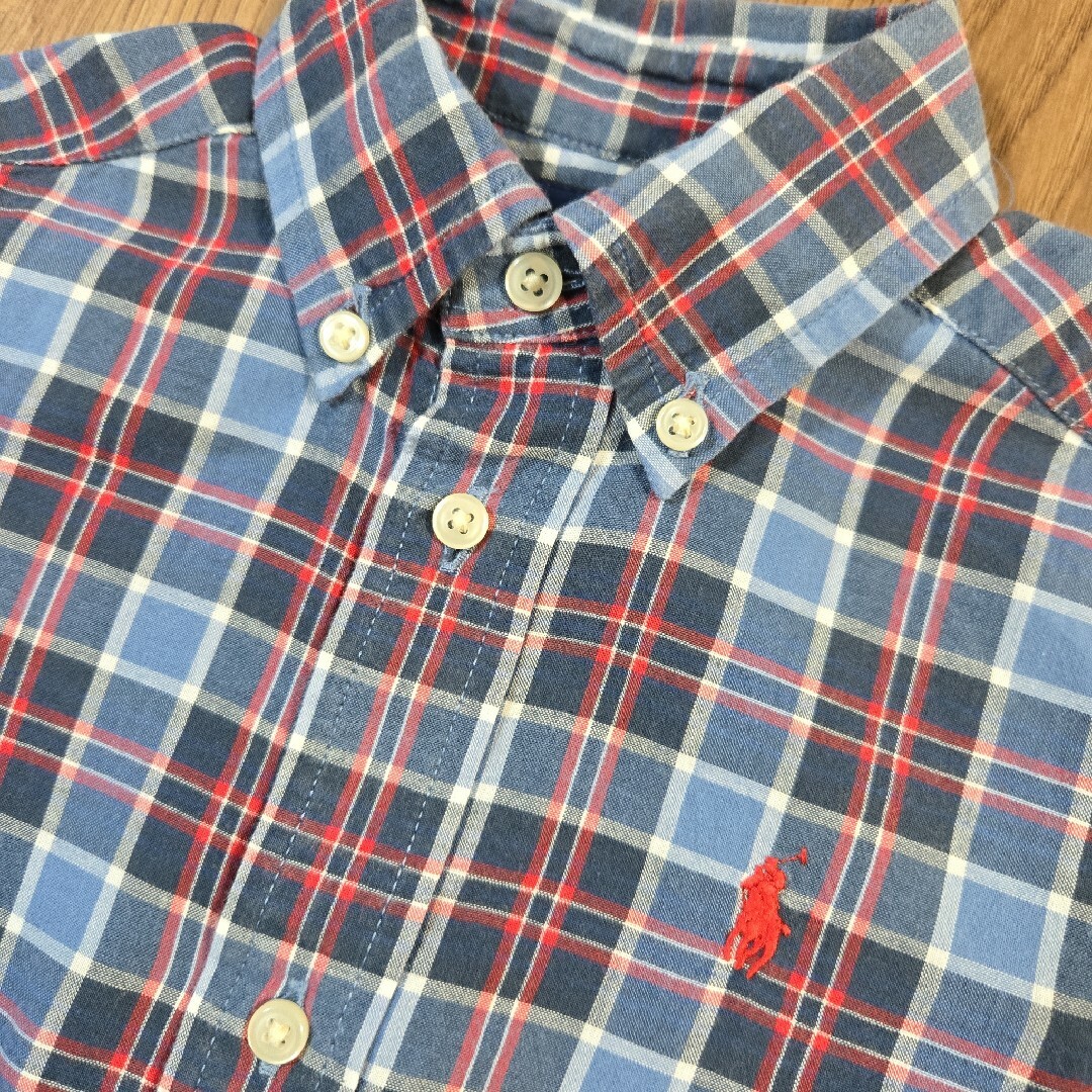 Ralph Lauren(ラルフローレン)の【RALPH LAUREN】半袖 チェック柄シャツ トップス キッズ/ベビー/マタニティのキッズ服男の子用(90cm~)(ブラウス)の商品写真