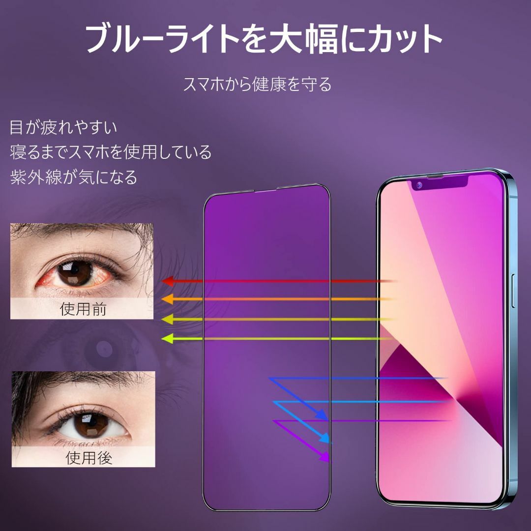 【色:ブルーライト（全面保護）_サイズ:iPhone 13ProMax】iPho スマホ/家電/カメラのスマホアクセサリー(その他)の商品写真