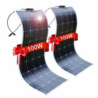 DOKIO 200W フレキシブル ソーラーパネル 100w*2枚 単結晶 18(その他)