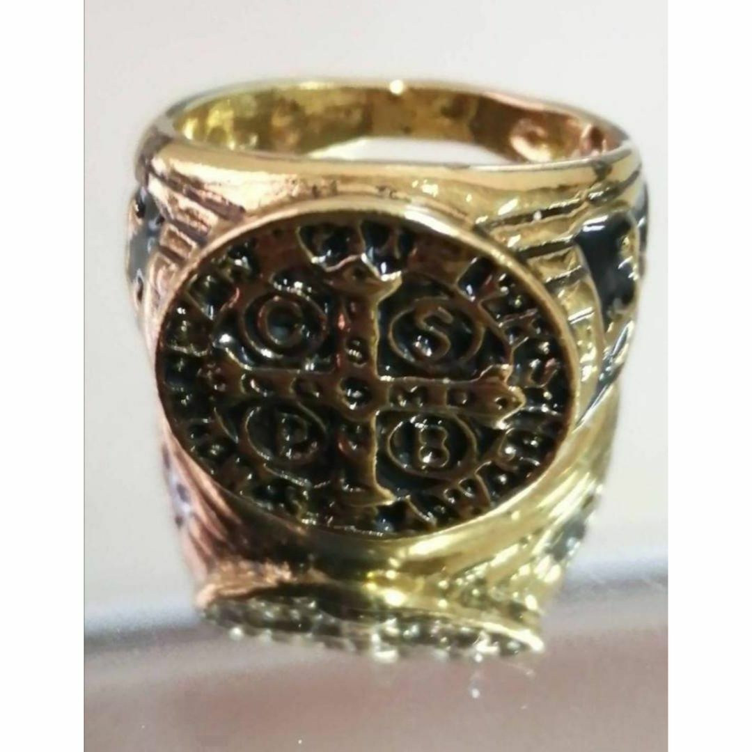 【H004】リング メンズ アクセサリー ゴールド 十字架 金色 指輪 20号 メンズのアクセサリー(リング(指輪))の商品写真
