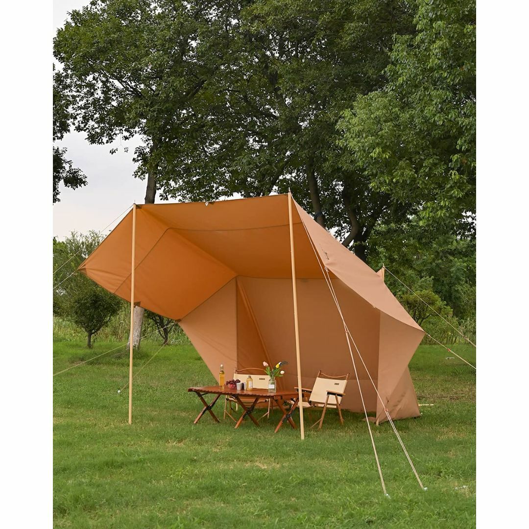 TOMOUNT タープ tc 正方形 ポリコットン タープ 4m x 4m ルーの TOMOUNT タープ tc 正方形 ポリコットン タープ 4m x 4m ルーの