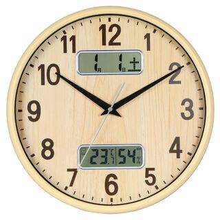 【色: ナチュラル】Nbdeal 掛け時計 静音 連続秒針 アナログ カレンダー(置時計)