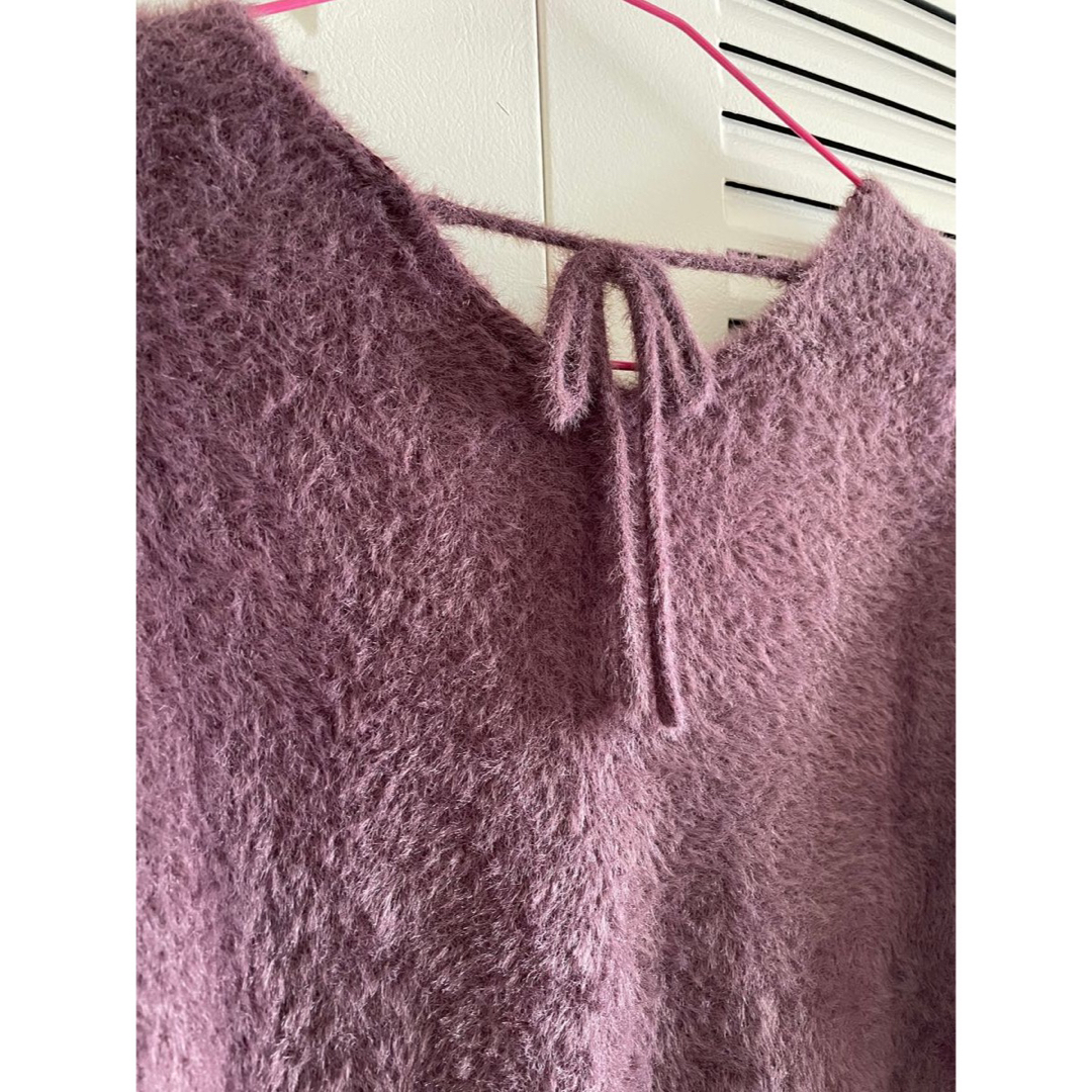 モコモコ モールニット XSサイズ 茶色に近い紫 レディースのトップス(ニット/セーター)の商品写真