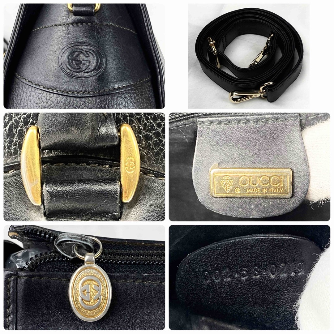 Gucci(グッチ)のGUCCI 2way ショルダーバッグ　インターロッキング　レザー　ブラック レディースのバッグ(ショルダーバッグ)の商品写真