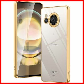 【色:金】AQUOS R8 ケース クリア SH-52D アクオス R8 カバー(その他)