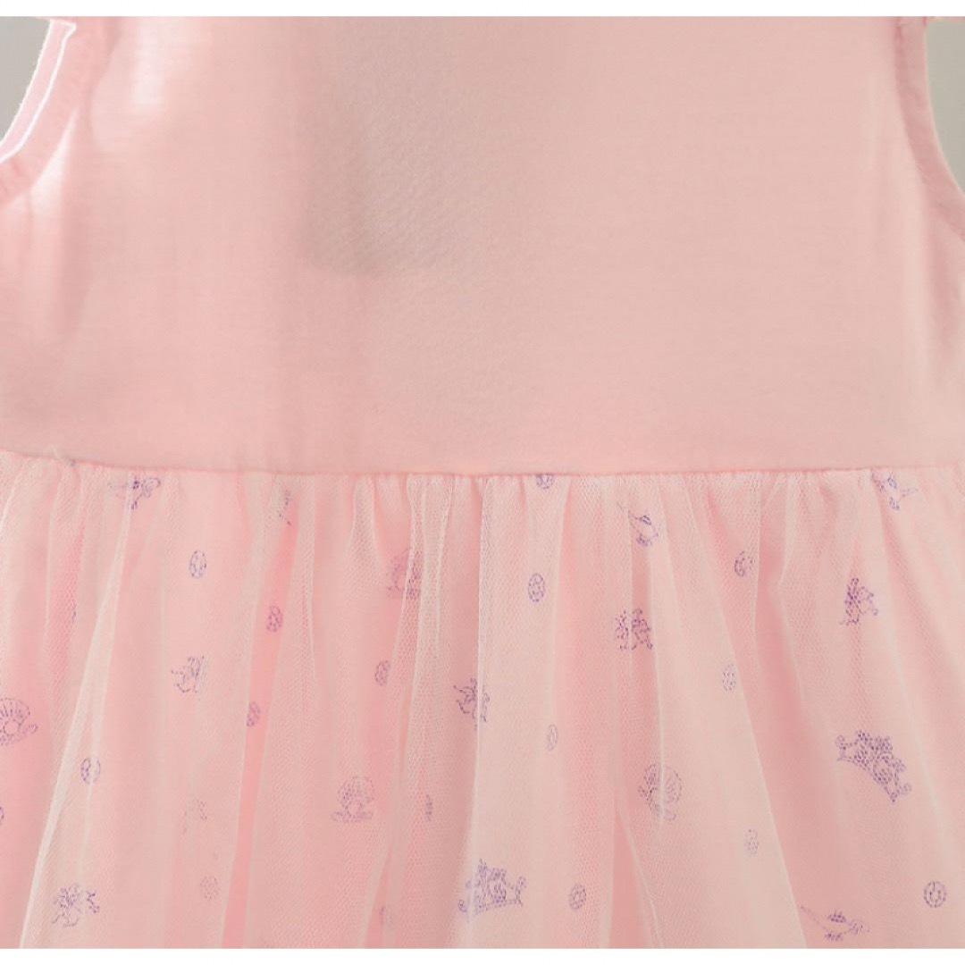 女の子可愛いドレス　ガールズスカート　キッズワンピース  130ピンク キッズ/ベビー/マタニティのキッズ服女の子用(90cm~)(ドレス/フォーマル)の商品写真