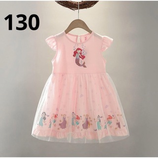 女の子可愛いドレス　ガールズスカート　キッズワンピース  130ピンク(ドレス/フォーマル)