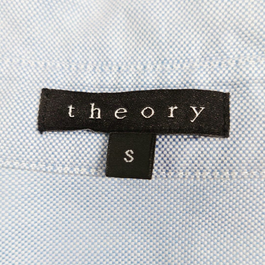 theory(セオリー)の美品♪ セオリー Theory 長袖ブラウス コットン100 羽織 水色 レディースのトップス(シャツ/ブラウス(長袖/七分))の商品写真