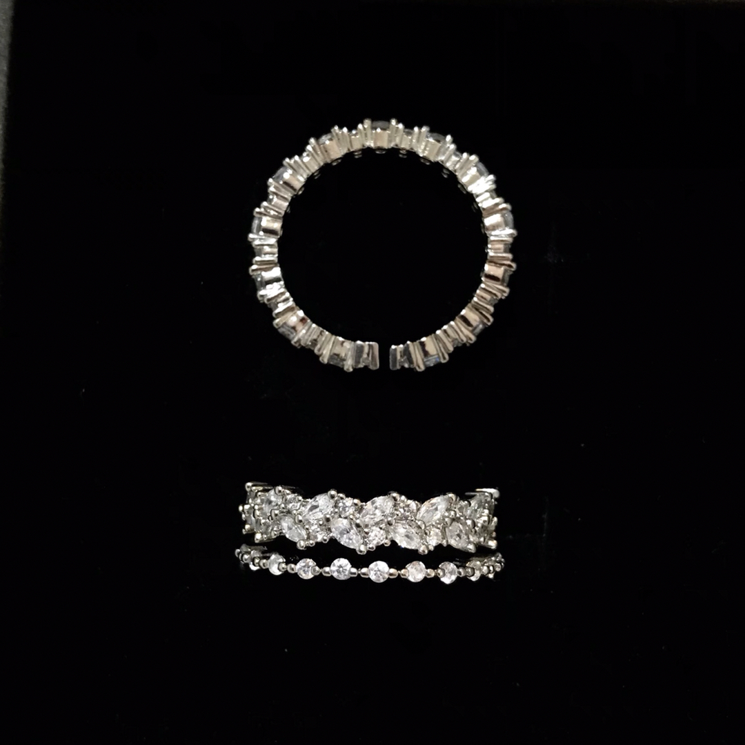 レディース　指輪  ダイヤ リング キュービックジルコニア　2点セットペアリング レディースのアクセサリー(リング(指輪))の商品写真