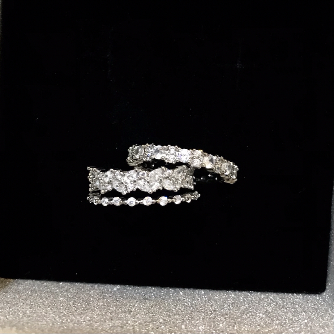 レディース　指輪  ダイヤ リング キュービックジルコニア　2点セットペアリング レディースのアクセサリー(リング(指輪))の商品写真
