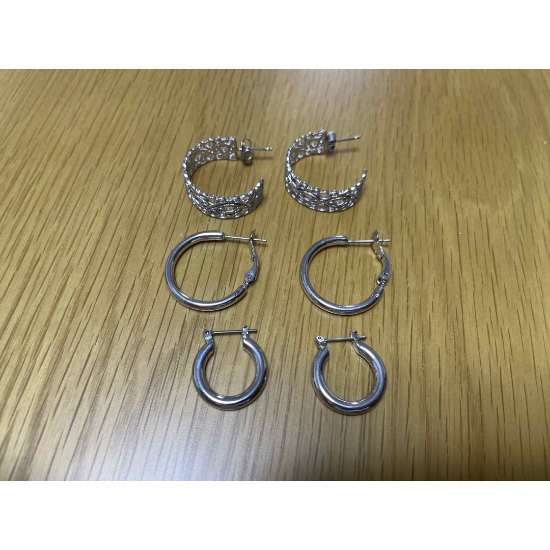 ピアス バングル シルバー セット レディースのアクセサリー(ピアス)の商品写真