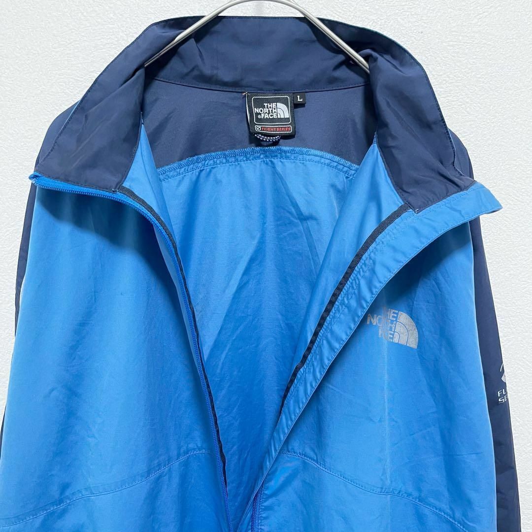 THE NORTH FACE(ザノースフェイス)のザノースフェイス フィールドジャケット 古着 L ロゴ 無地 青a09 メンズのジャケット/アウター(ナイロンジャケット)の商品写真