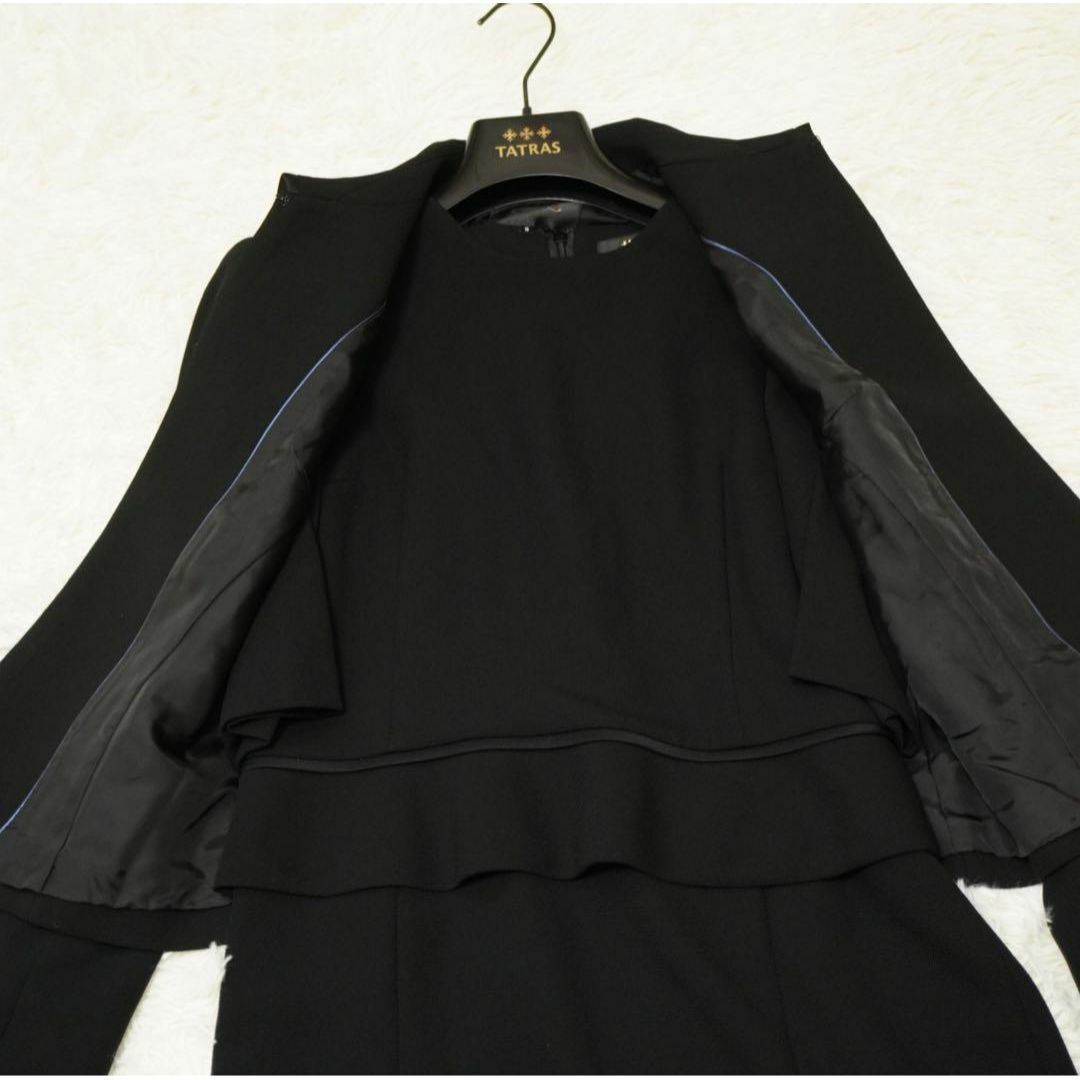 YUMI KATSURA(ユミカツラ)の桂由美 フォーマル 冠婚葬祭 ワンピース ジャケット ブラック ウエスト切替 レディースのフォーマル/ドレス(スーツ)の商品写真