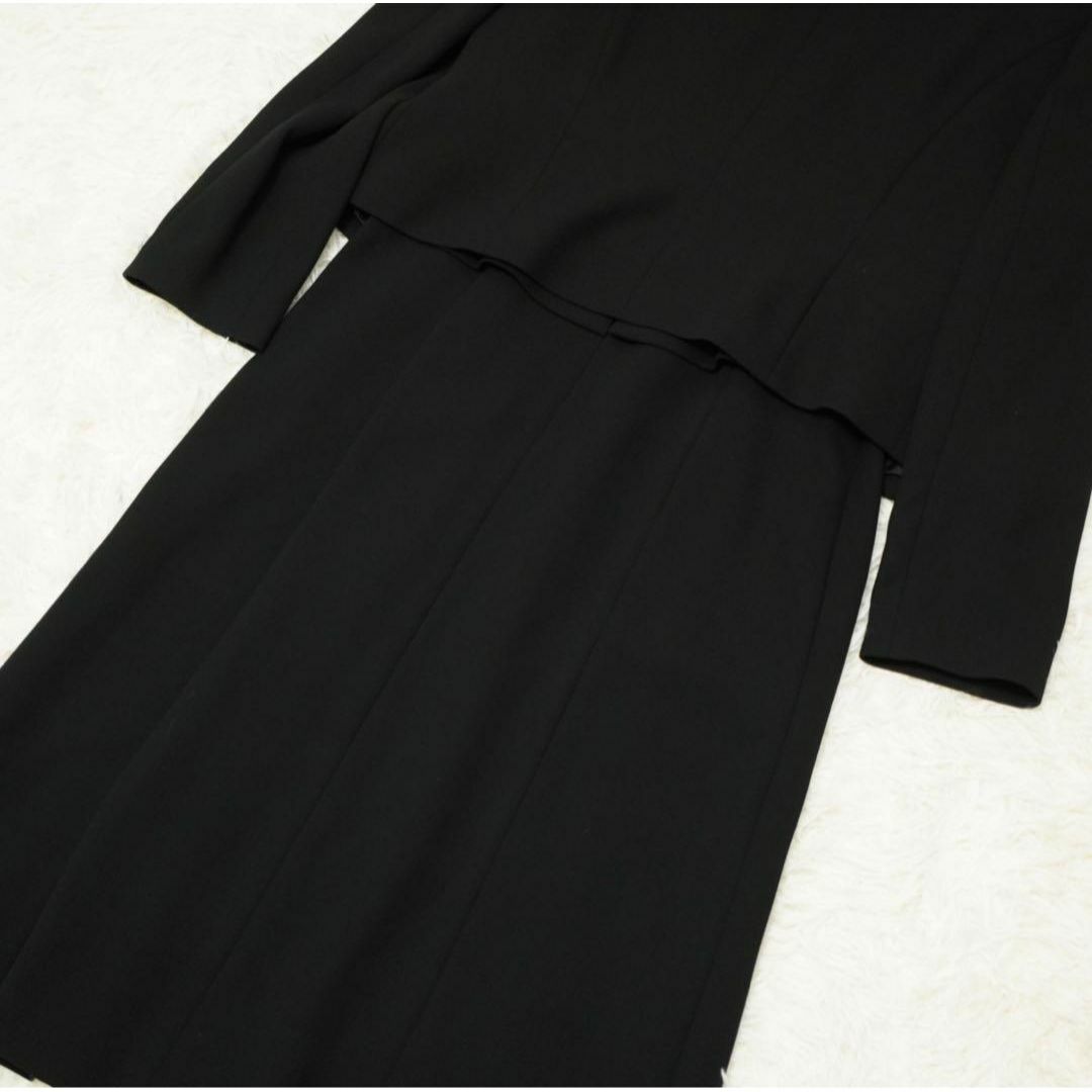 YUMI KATSURA(ユミカツラ)の桂由美 フォーマル 冠婚葬祭 ワンピース ジャケット ブラック ウエスト切替 レディースのフォーマル/ドレス(スーツ)の商品写真