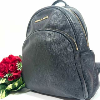 マイケルコース(Michael Kors)の美品 マイケルコース MICHAEL KORS リュックサック シボ革 ブラック(リュック/バックパック)