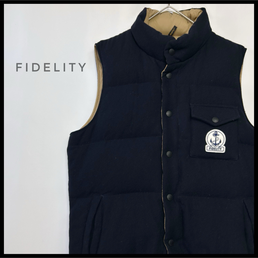 FIDELITY(フェデリティー)のFIDELITY カジュアル　ダウンベスト　ネイビー　ワッペン　ユニセックス メンズのジャケット/アウター(ダウンベスト)の商品写真