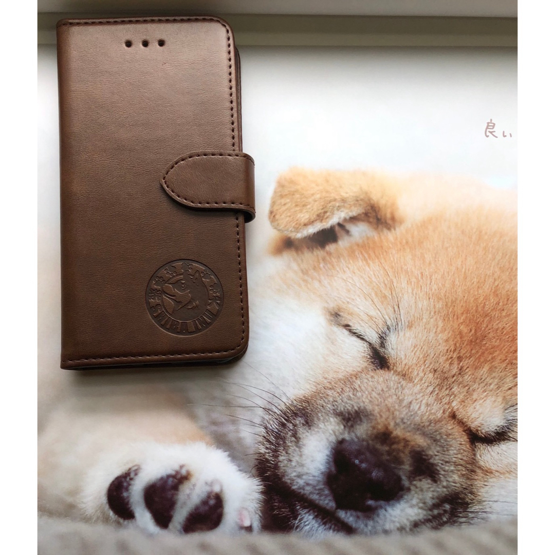 新品　柴犬　iPhone スマホケース　iPhoneケース　レザー　手帳型 スマホ/家電/カメラのスマホアクセサリー(iPhoneケース)の商品写真