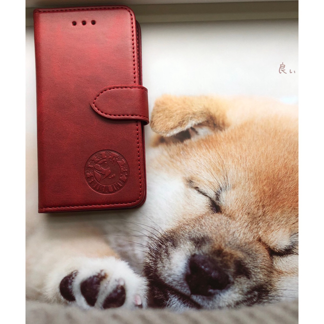 新品　柴犬　iPhone スマホケース　iPhoneケース　レザー　手帳型 スマホ/家電/カメラのスマホアクセサリー(iPhoneケース)の商品写真