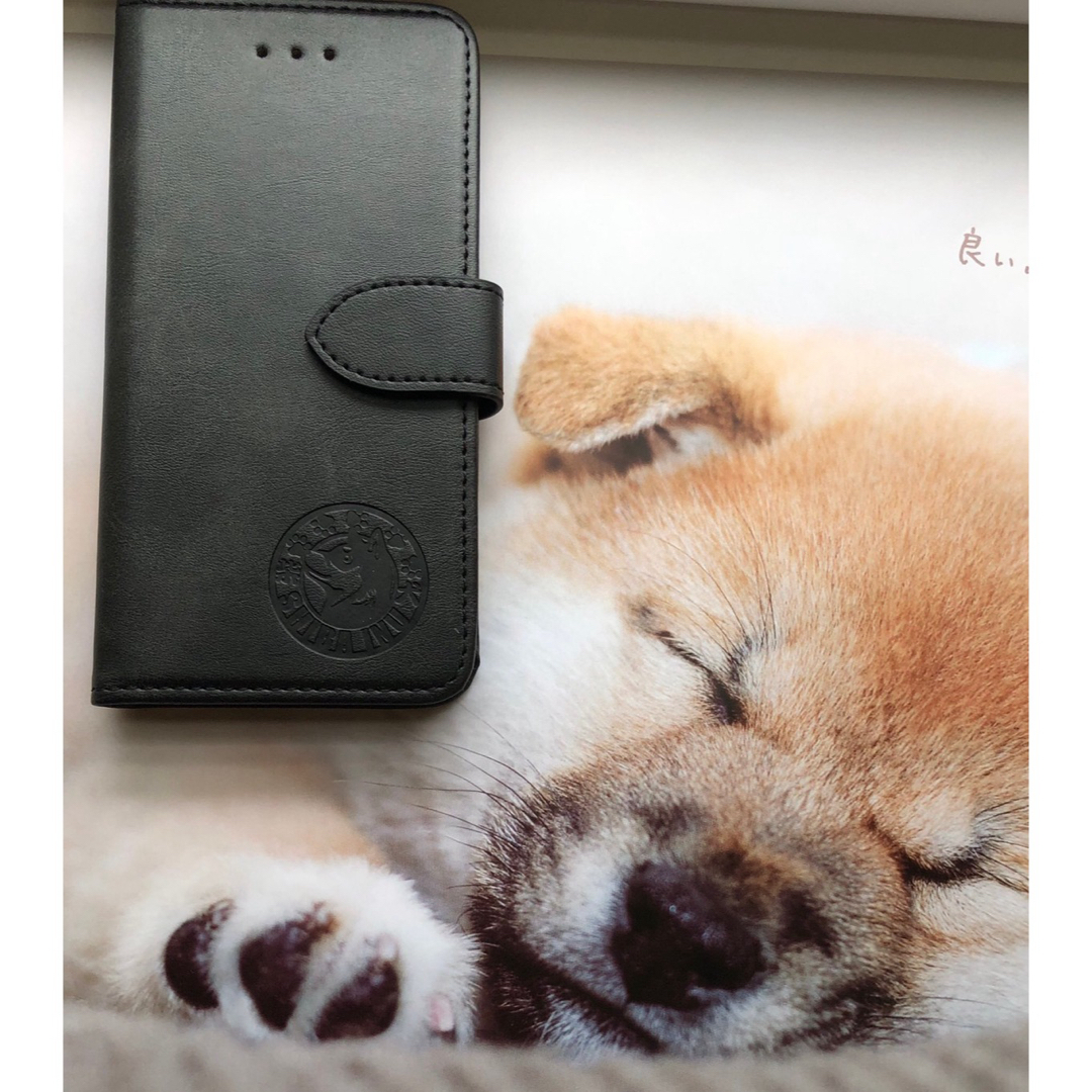 新品　柴犬　iPhone スマホケース　iPhoneケース　レザー　手帳型 スマホ/家電/カメラのスマホアクセサリー(iPhoneケース)の商品写真